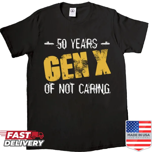 Stylish birthday shirt for Gen X featuring the number 50