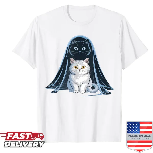 Funny ghost cat design for Halloween t-shirt