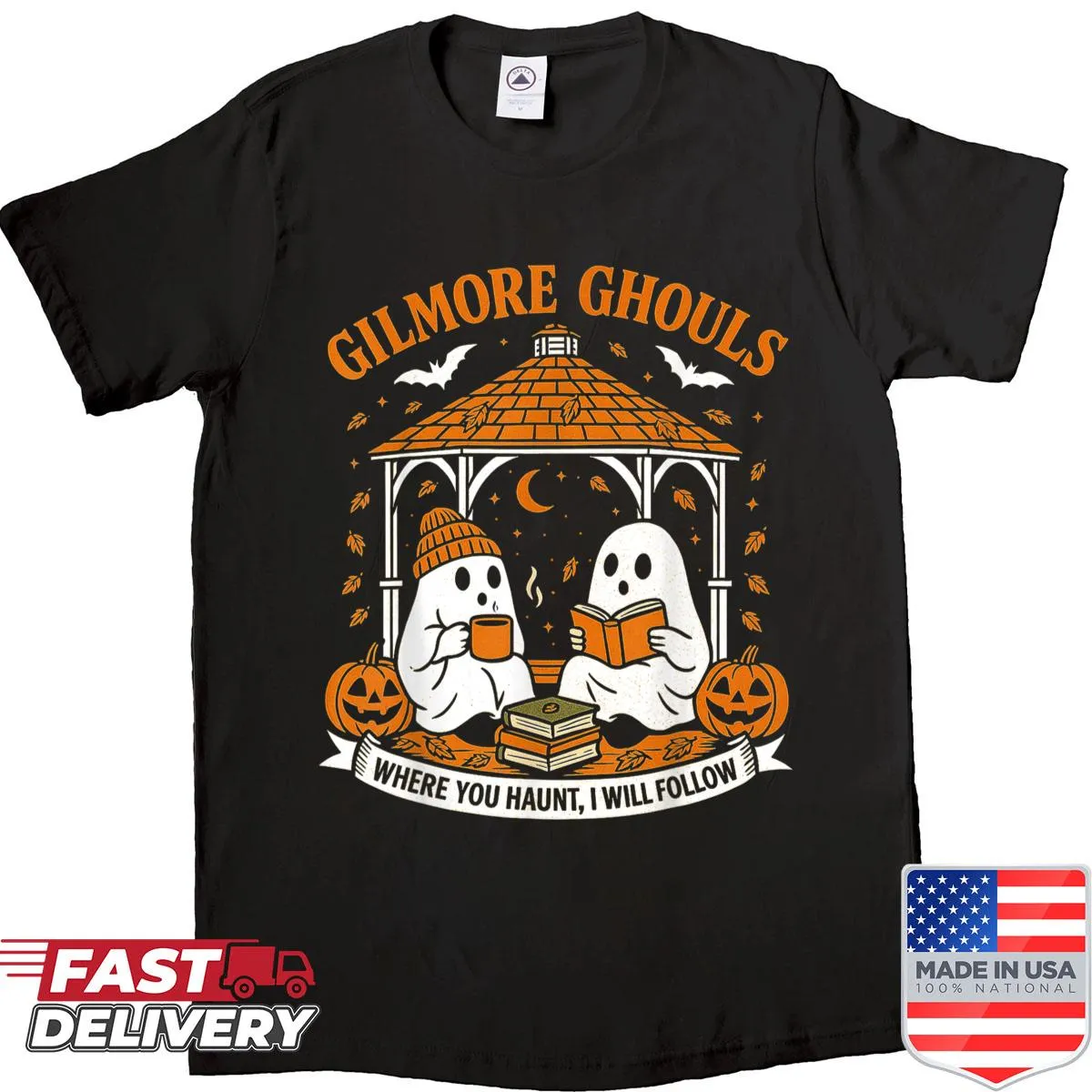 Cartoon-style t-shirt with playful ghost design and text