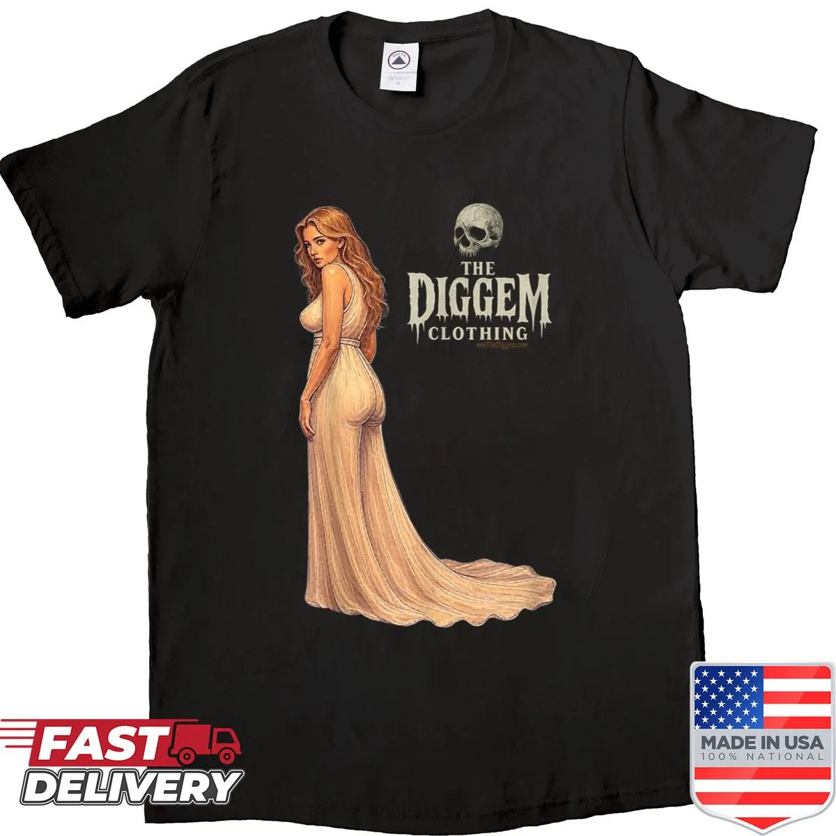 Gothic elegance shirt with stylish typography