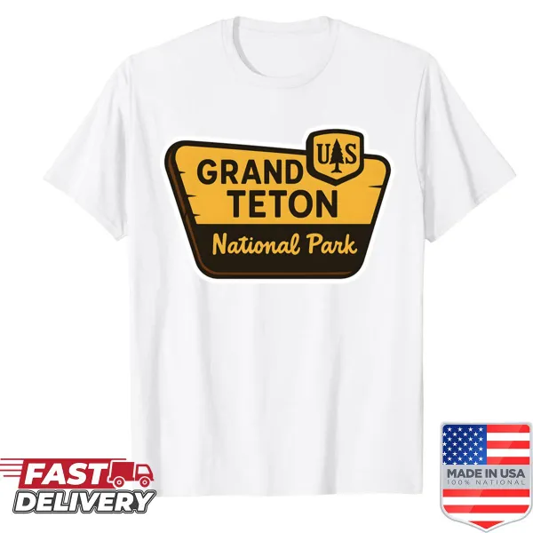 Graphic tee featuring Grand Teton National Park entrance sign