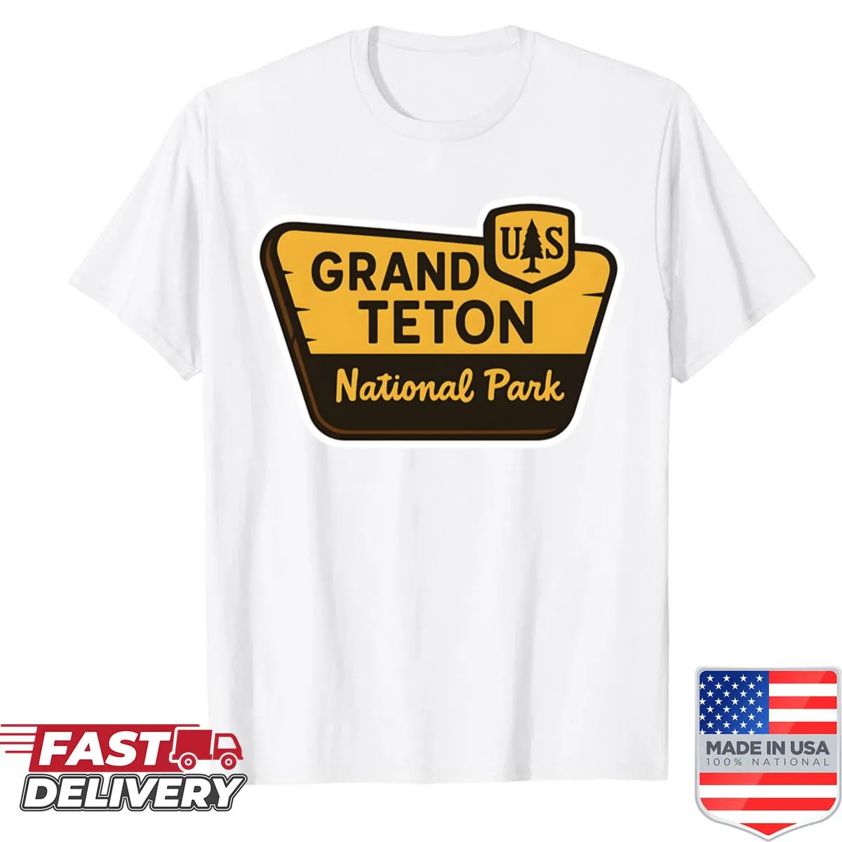 Graphic tee featuring Grand Teton National Park entrance sign