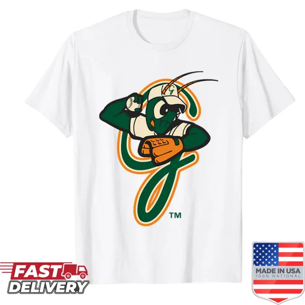 Minimalist shirt featuring the Greensboros Grasshoppers name