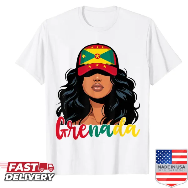 Proud shirt for Grenadian women featuring the Grenada flag
