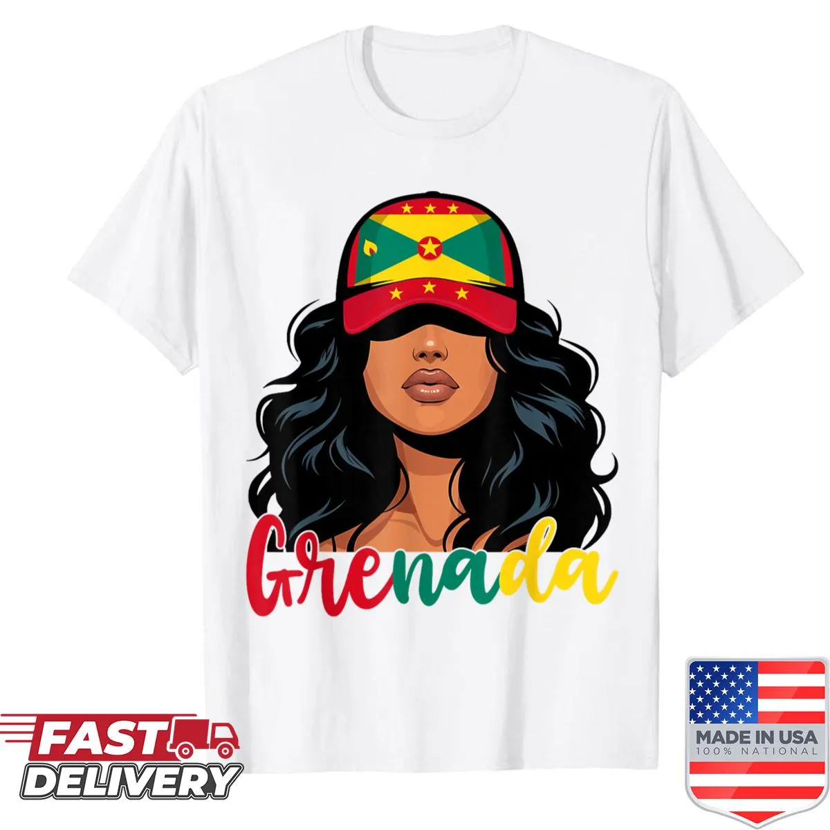 Proud shirt for Grenadian women featuring the Grenada flag