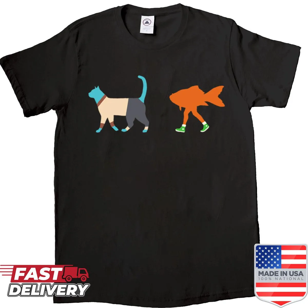 Illustration of Gumball and Darwin from the animated series on a t-shirt