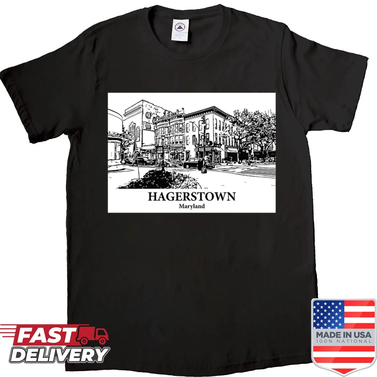 Illustrated Hagerstown Maryland shirt