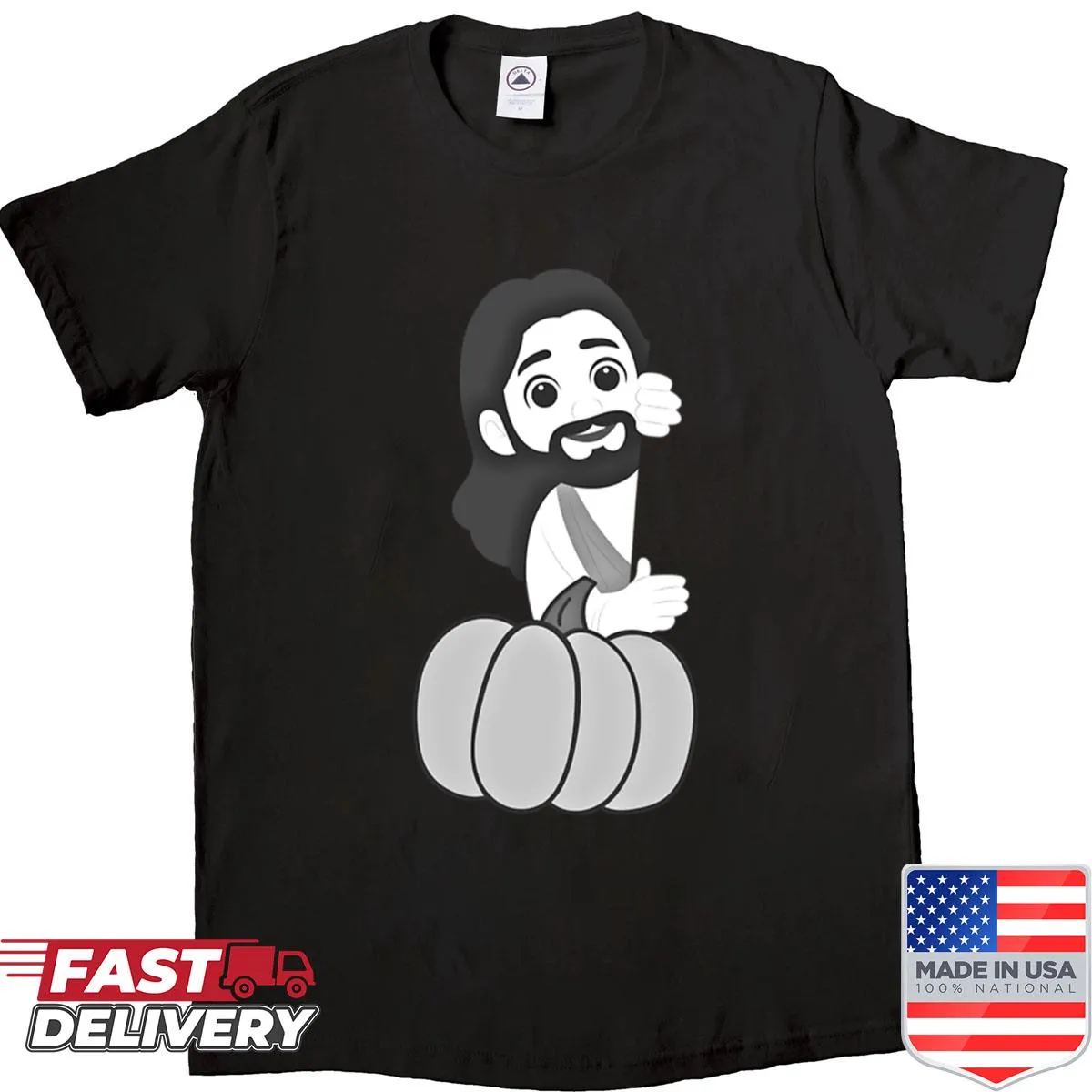 Black and white Jesus illustration for Halloween