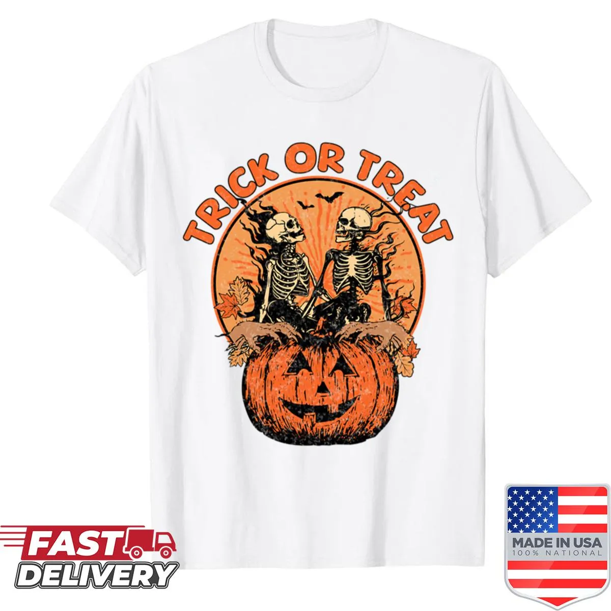 Halloween Trick Or Treat shirt with playful typography