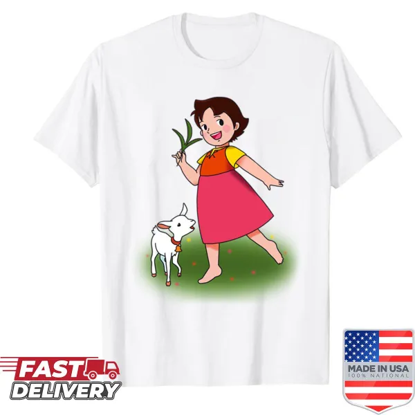 Cartoon-style shirt featuring a character named Heidi