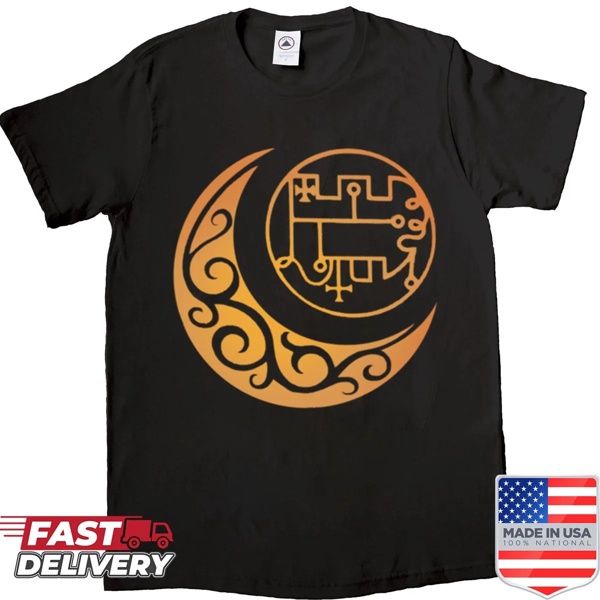 Stolass golden grimoire sigil shirt with intricate design
