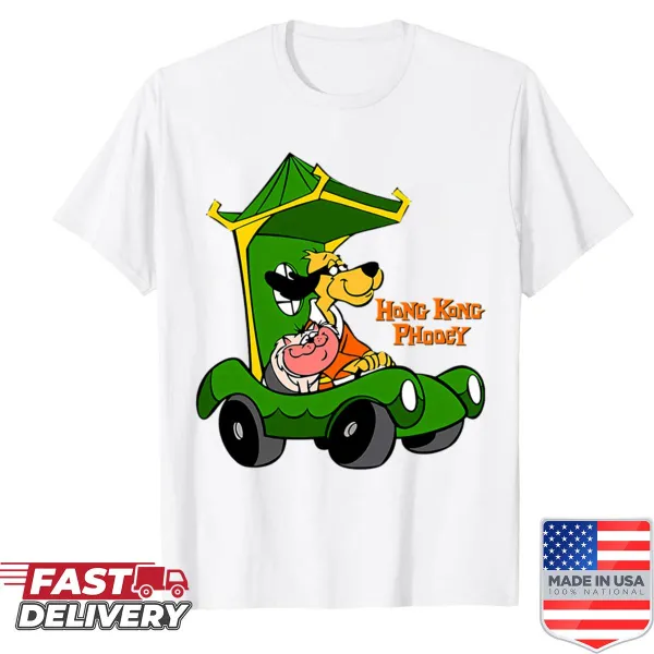 Hongkong Phooey graphic T-shirt featuring the character in action