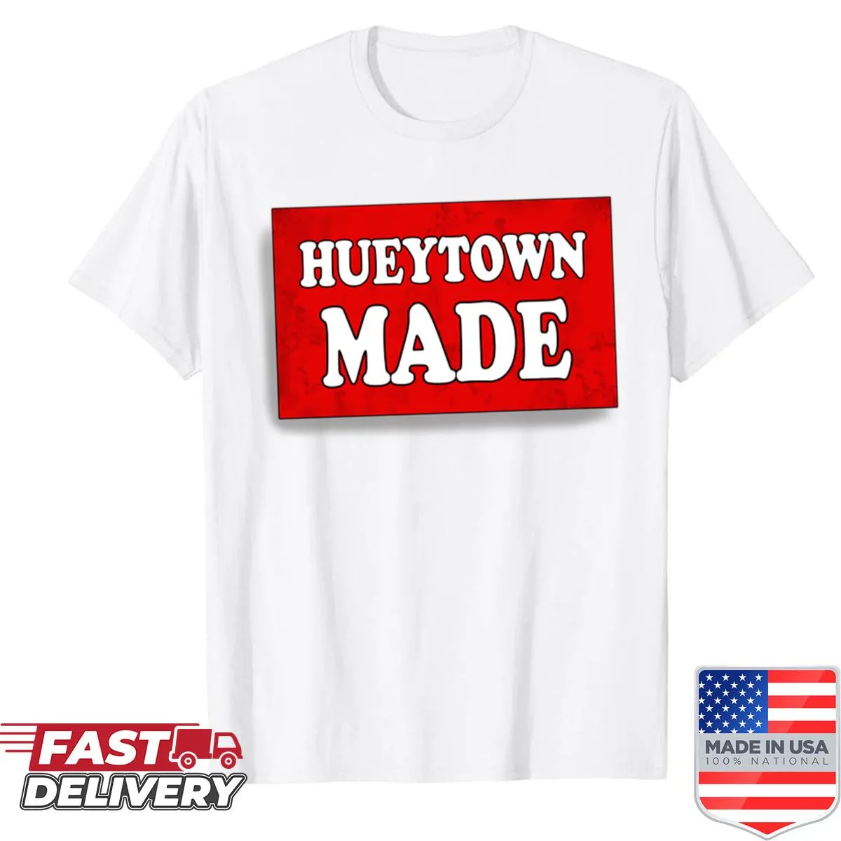 Community pride T-shirt featuring 'Hueytown Made' design