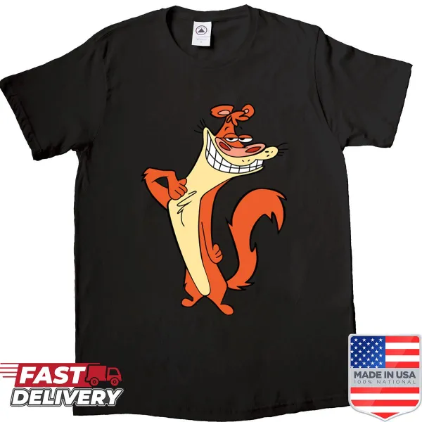 Cartoon-inspired I Am Weasel shirt with playful graphic