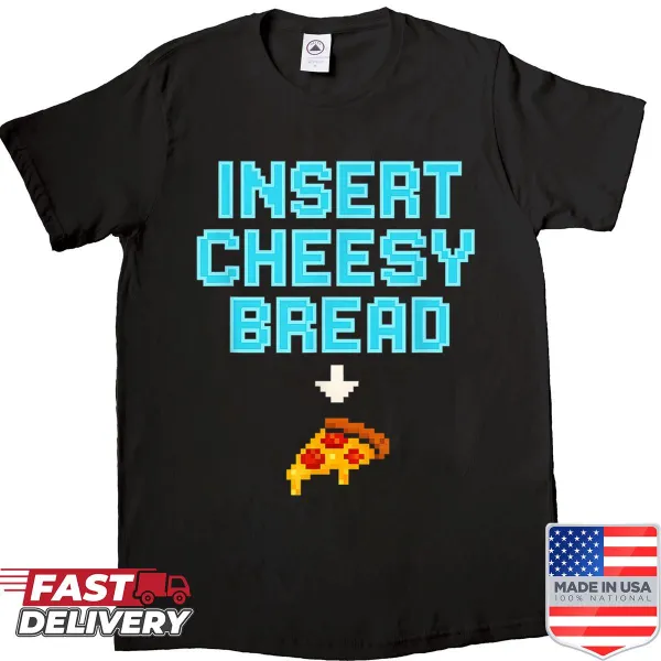 Funny pizza and gaming-themed graphic t-shirt