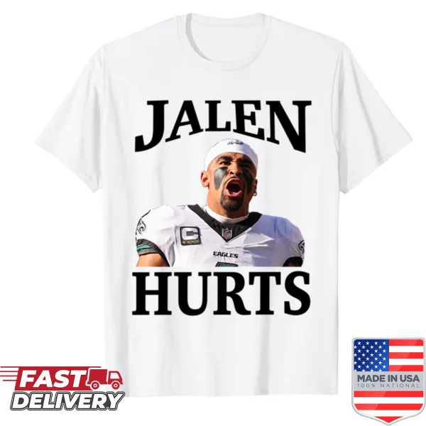 Illustration of Jalen Hurts on a Philadelphia Eagles shirt