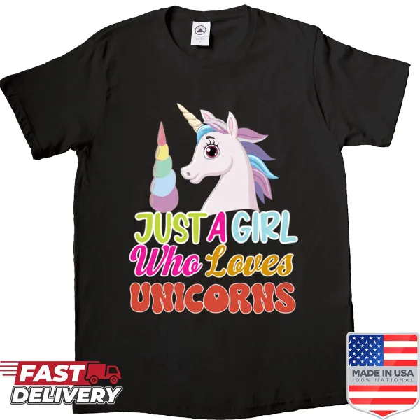 Cute shirt featuring a unicorn with glitter and starlight for girls.
