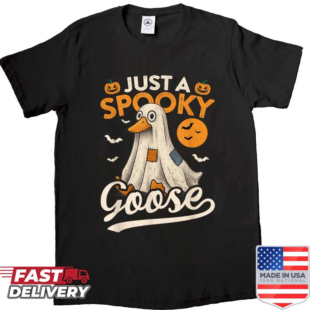 Toddler T-shirt with a cute spooky goose design for Halloween