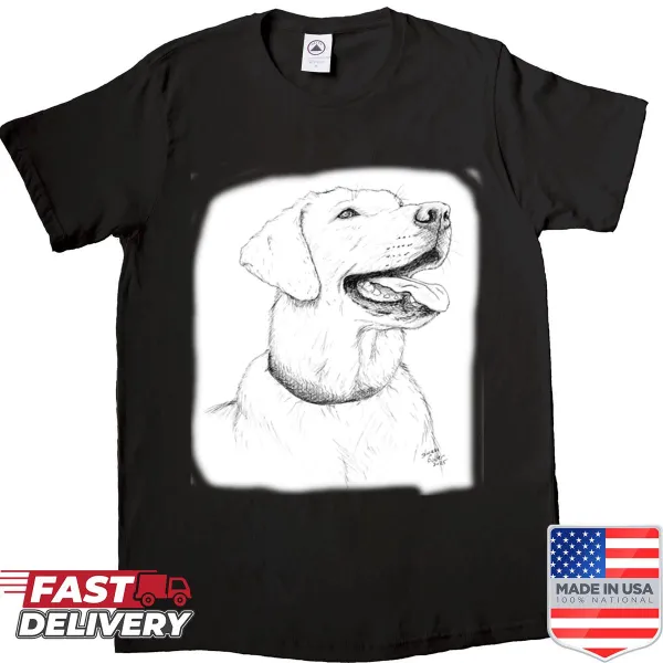 Adorable Labrador Retriever graphic shirt for dog lovers.