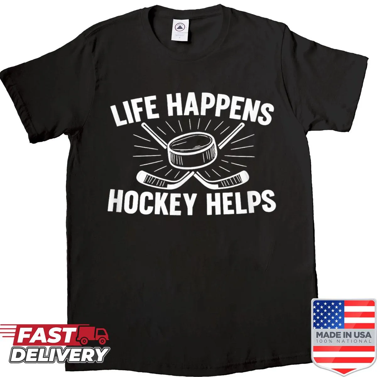 Inspirational hockey-themed shirt with motivational text