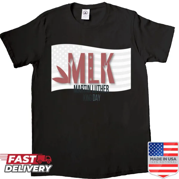 Typographic design honoring Martin Luther King Jr. Day on a shirt