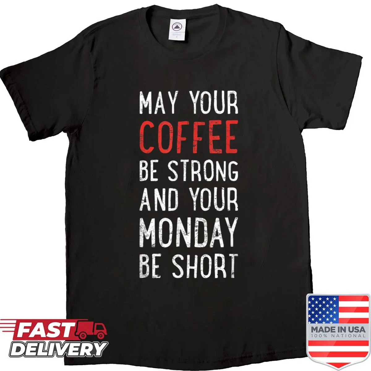 Funny coffee phrase on tee shirt