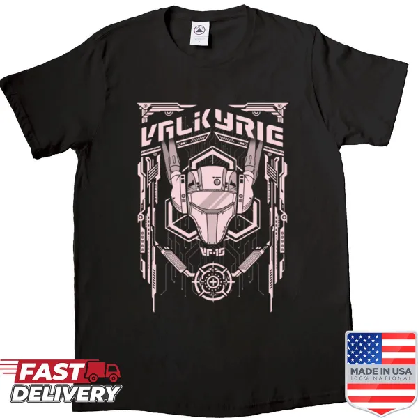 Illustration of a Mecha Valkyrie in a bold design on a shirt