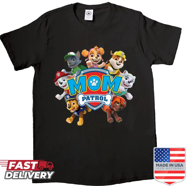 'Mom Patrol' typography design shirt for mothers