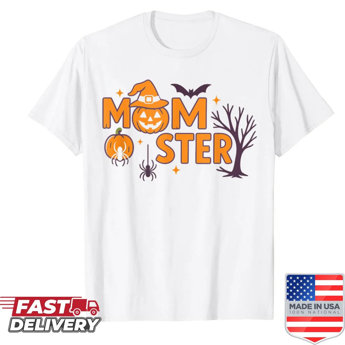 Funny 'Momster' Halloween shirt for playful mothers.
