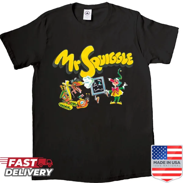 Mr. Squiggle and friends graphic shirt