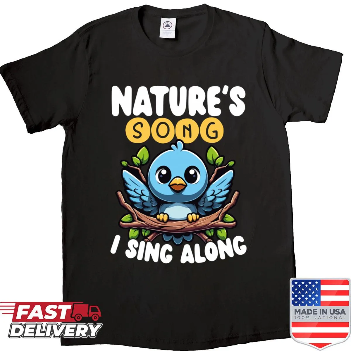 Cute bird-themed shirt celebrating birdwatching