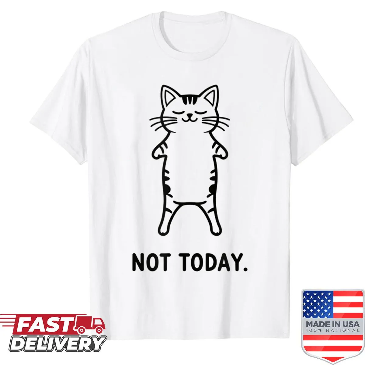 Funny shirt with the phrase 'Nope Not Today' for lazy cat lovers