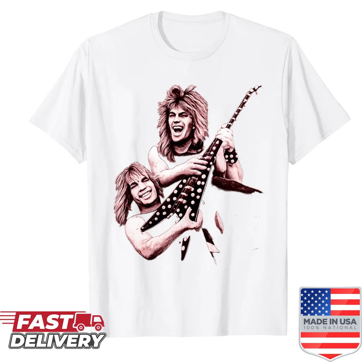 Illustrative tribute to Randy Rhoads on an Ozzy Osbourne shirt