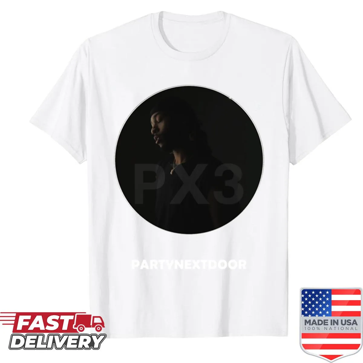 Shirt featuring the new logo of Partynextdoor band.