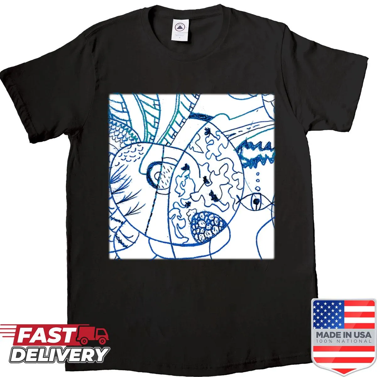 Abstract pattern graphic on a casual shirt