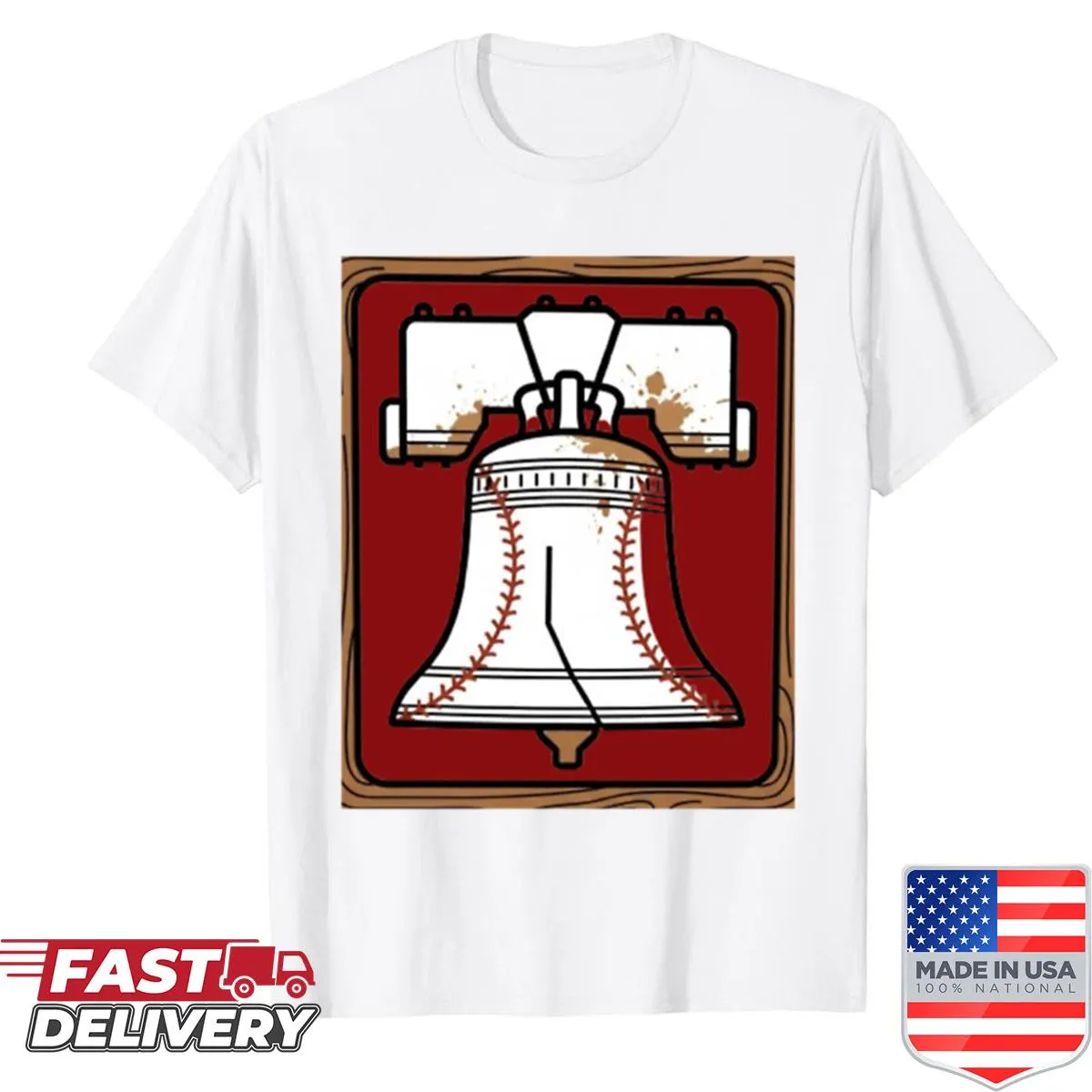 Philly sports pride t-shirt with Liberty Bell and baseball design