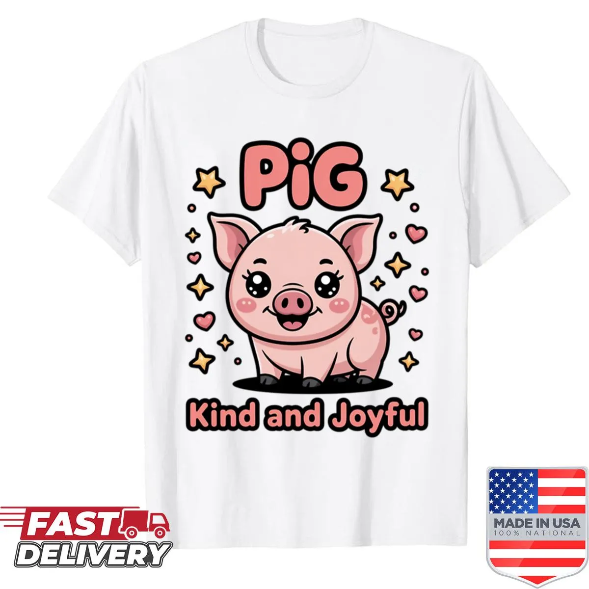 Shirt featuring the Pig Zodiac with a positive vibes message