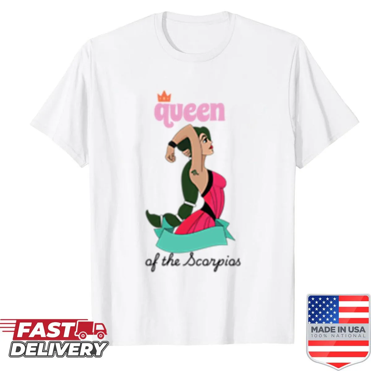 Playful Queen Of The Scorpios Shirt with Scorpio-themed graphics