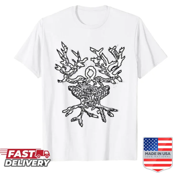 Edgy tech-themed shirt with bold graphic design