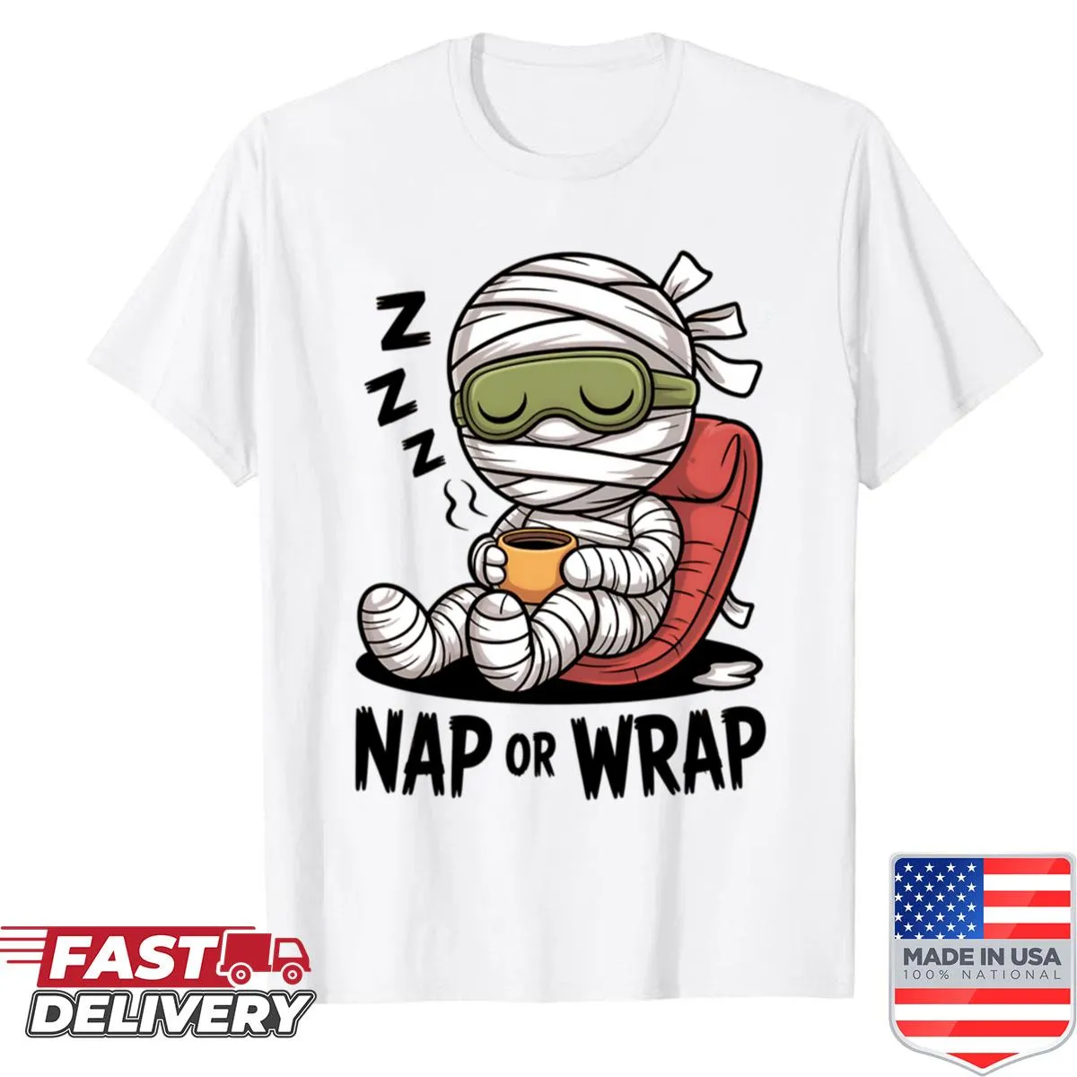 Vintage-style relaxed mummy Halloween shirt