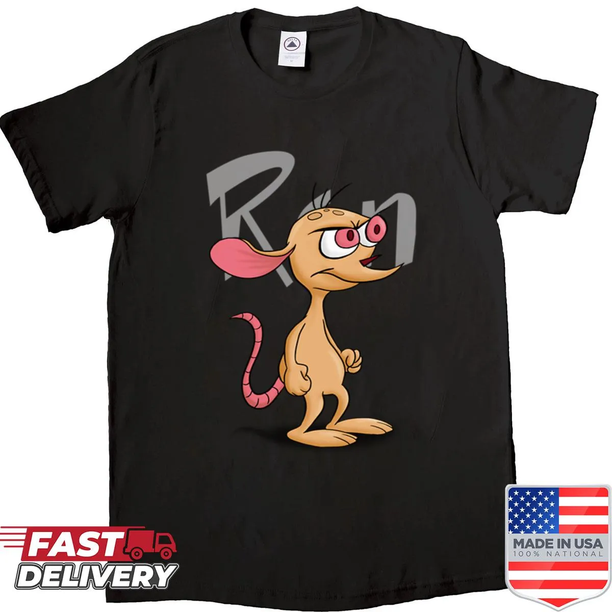 Shirt featuring cartoon illustration of Ren Hoek character