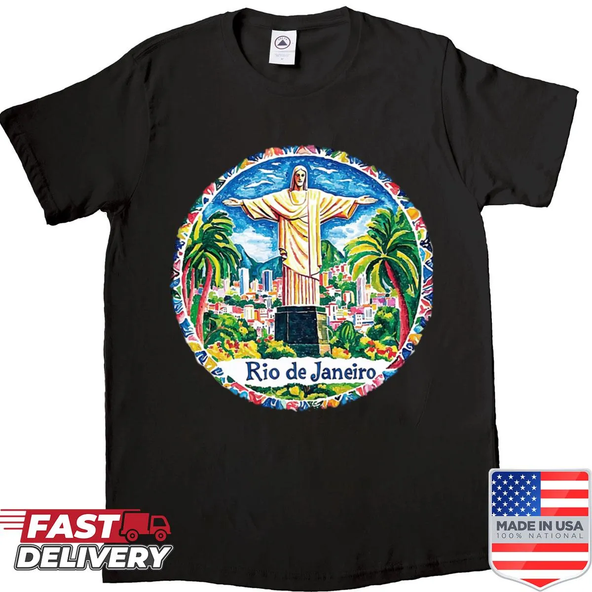 Artistic illustration shirt inspired by Rio de Janeiro
