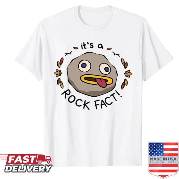 Shirt with minimalist text 'Rock Fact' for music lovers