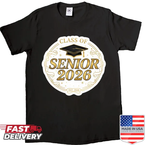 Typography shirt with 'Senior 2026' text