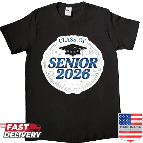 Stylish typography t-shirt commemorating Senior Class 2026