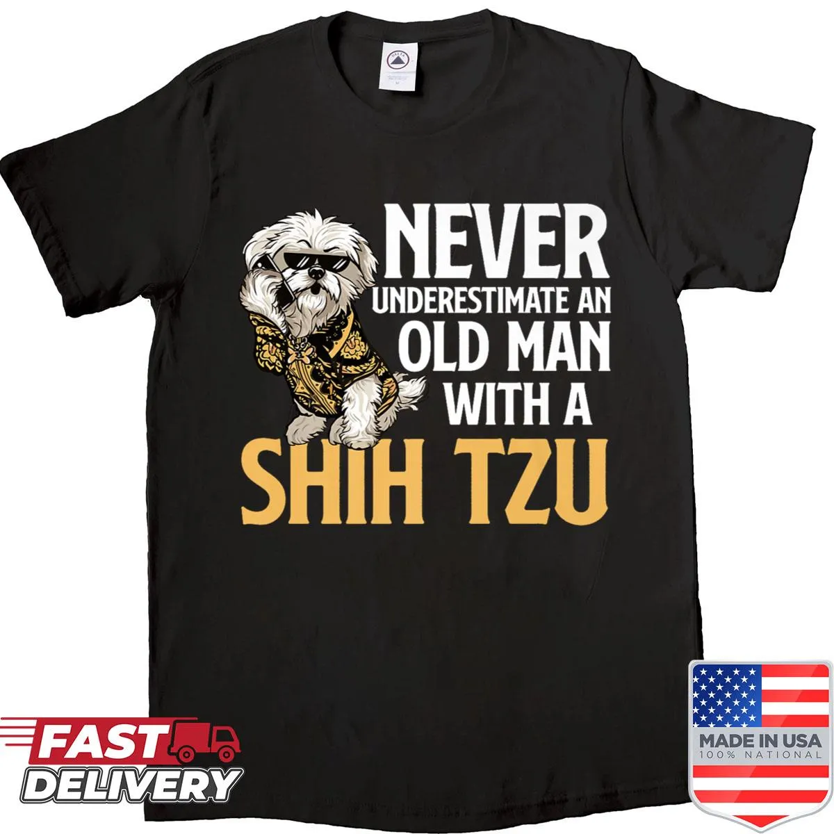 Adorable Shih Tzu dog design on a t-shirt