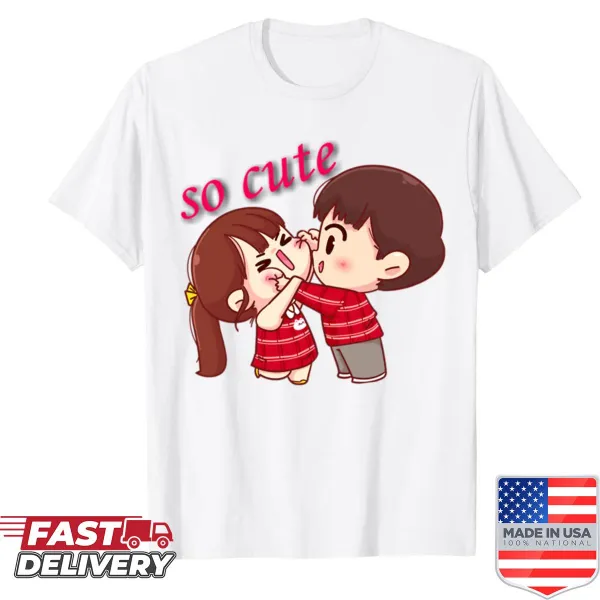 Charming cartoon graphic featuring cute characters on a T-shirt