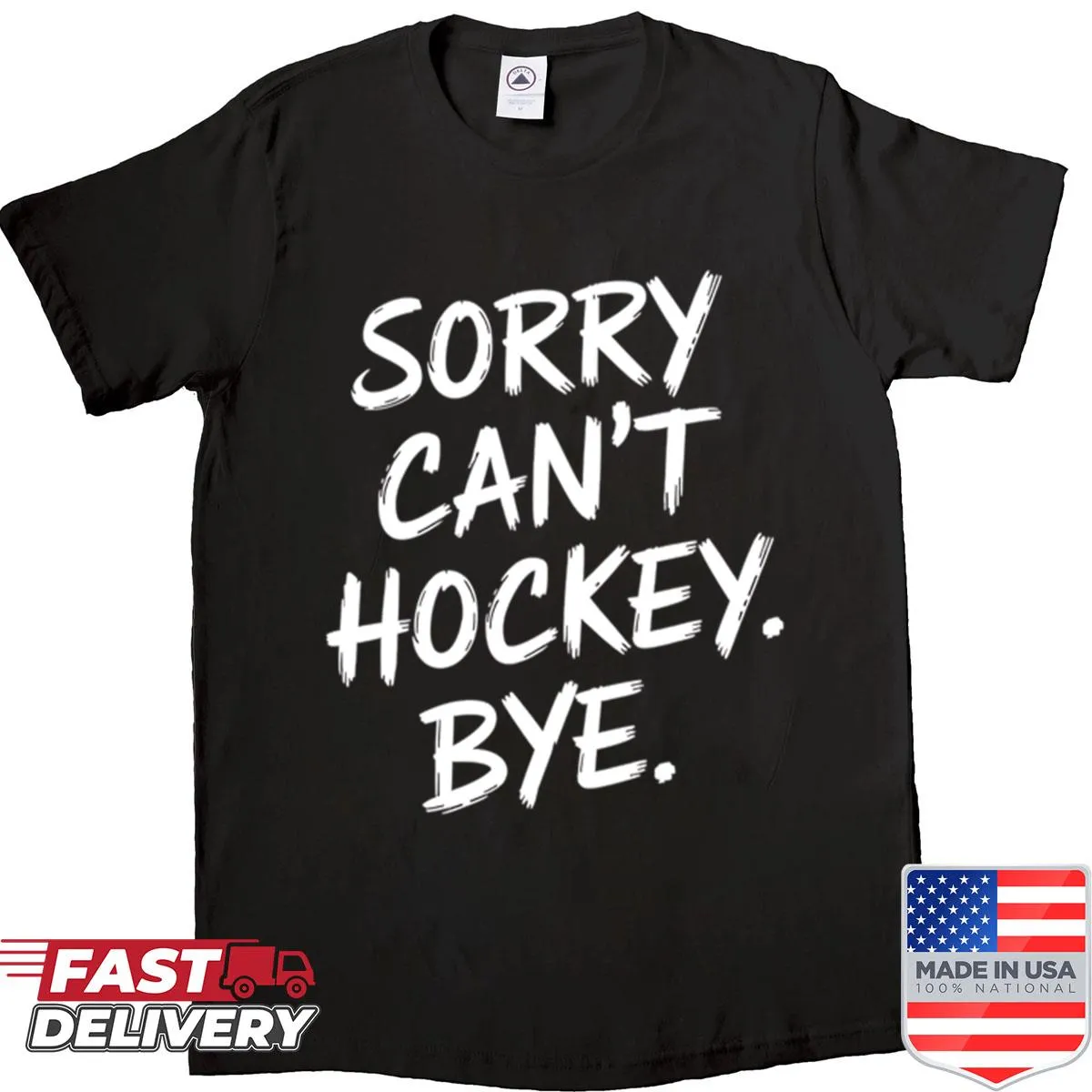 Funny hockey-themed sports shirt