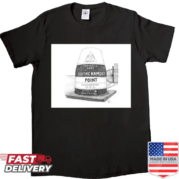 Illustration of Southernmost Point buoy t-shirt