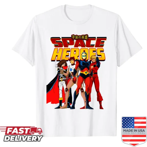 Illustration of astronauts and space elements on a shirt
